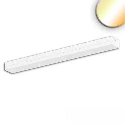 LED Langfeld-Systemleuchte, IP40 IK10, 120x12cm, 38W, ColorSwitch 3000-5700K 4850lm 100°, blendungsreduziert, dimmbar, weiß