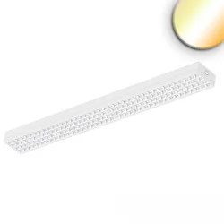LED Langfeld-Systemleuchte, IP40 IK10, 120x12cm, 38W, ColorSwitch 3000/4000K 4800lm 80°, UGR<19, dimmbar, weiß