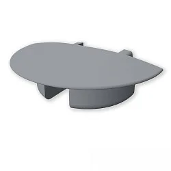 Zubehör für Profil MINI-EB V2 / SURF/DIVE 12 - Endkappe EC231, rund, mit Kabeldurchführung, 1 Stk., grau