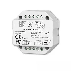 Funk-Dimmer SYS-PRO RF + Zigbee 3.0 Push, Ausgang 230V AC / Phasenschnitt wählbar (TRIAC), max. 360 VA