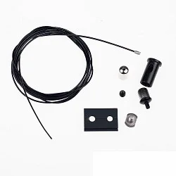 Zubehör für ISOLED Aufbauschienen - Zusatz-Seil für Universal-Abhängung, 3-Phasen / TRACK48 (FLAT), 2er-Set, 200cm, schwarz