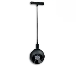 LED Hängeleuchte BALL FOKUS für NV-Schienensystem TRACK48, 48V DC, 12W 3000K 60°, CRI90, schwenkbar, schaltbar, schwarz