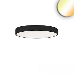 LED Deckenleuchte RUND, IP42, Ø 40cm, 20/30W (multi) 2700/3000/4000K (CCT Switch) 3400lm, UGR<19 2H, dimmbar, schwarz