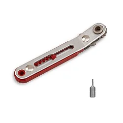 Mini-Ratsche (Umschalt-Knarre) inkl. 1,5mm Sechskantbit für Profilverbinder, silber