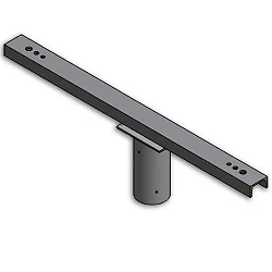 Traverse mit Zopfmaß 8,9/10,8cm für 2 Fluter, grau