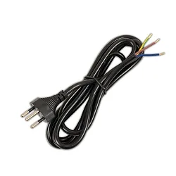 Anschlussleitung mit Stecker Typ J - Schweiz, 1,5m, H05VV-F3G0,75mm², schwarz