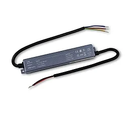 LED Trafo / Netzgerät, IP67, ultraflach, 100-264V AC / sek. 24V/DC (SELV), 100W, offene Kabelenden, schaltbar