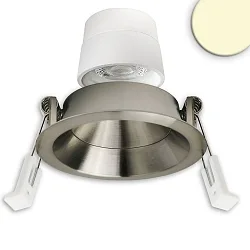 LED Einbaustrahler BACK68, rund, 36°, 5W, 2700K, 380lm, IP20, dimmbar, nickel gebürstet