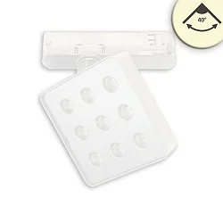 3-phase spot MATRIX ON-OFF square, UGR < 19, switchable, with lens optics, cardanic swivelling IP20, white 