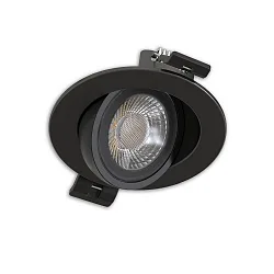 LED Einbaustrahler SPHERE-68, 40°, 6W, 2700|3000|4000K, 660lm, IP54, dimmbar, schwenkbar, schwarz