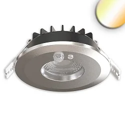 LED Einbaustrahler VARIO-68 mit PIR-Sensor, 60°, 6W, 2700|3000|4000|6000K, 580lm, IP65, chrom