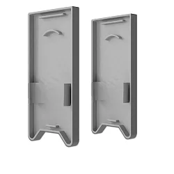 Endkappe EC121 für Leuchtenprofil HALON mit U-Cover C68, mit Lichtfalle, 2 Stück, silber