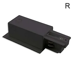 3-phase CLASSIC - side power feed, recessed mount, N-conductor left, predective connector right, black