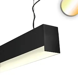 LED Pendelleuchte PROLAMP30HID, IP42, 150cm, 61W CCT+CCT 6440lm 270°, CRi 93, U-Cover, Push/DALI dimmbar, schwarz