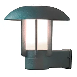 Außen-Wandleuchte HEIMDAL, E27 max. 60W, Silber, Aluminium / Opalglas