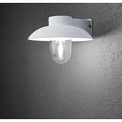 Außen-Wandleuchte MANI, E27 max. 60W, E27 max. 60W, Weiß, Aluminium / Klarglas