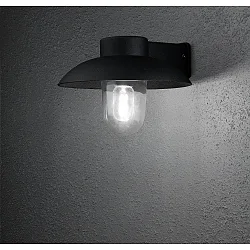 Außen-Wandleuchte MANI, E27 max. 60W, E27 max. 60W, Schwarz, Aluminium / Klarglas