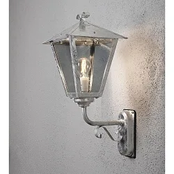 Wandleuchte BENU UP, E27 max. 100W, Stahl galvanisiert / Rauch-Acrylglas