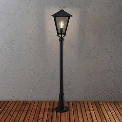 Wegeleuchte BENU, E27 max. 100W, Schwarz, Aluminium / Rauch-Acrylglas
