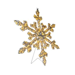 LED Dekoleuchte SCHNEEFLOCKE, 200 LED, 3,6W, 2000-2200K, 237,3lm, IP44, dimmbar, weiß, Lichtfarbe bernstein