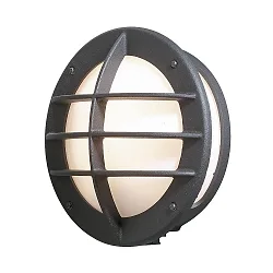 Wandleuchte ODEN, mit integrierter Steckdose, E27 max. 60W, Acrylglas opal / Schwarz, Aluminium