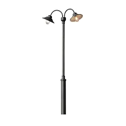 Mastleuchte VEGA, 2-flammig, 2x E27, IP23, schwarz, Aluminium / Klarglas