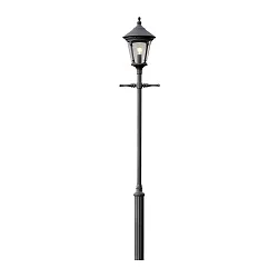 Leuchtenkopf / Kandelaber VIRGO, 1-flammig, E27 max. 100W, Schwarz, Aluminium / Rauch-Acrylglas