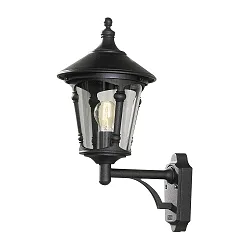 Wandleuchte VIRGO UP, E27 max. 100W, Schwarz, Aluminium / Rauch-Acrylglas