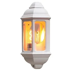 Außen-Wandleuchte CAGLIARI, E27 max. 100W, Weiß, Aluminium / Klarglas