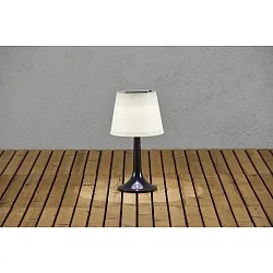 Solar HighPower LED table luminaire ASSISI, IP44, 0.5W 4500K, black plastic base / satined shade