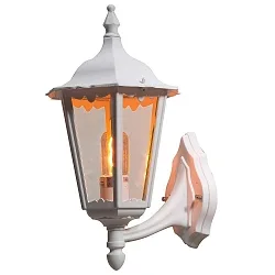 Außen-Wandleuchte FIRENZE UP, E27 max. 100W, Weiß, Aluminium / Klarglas