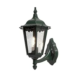 Außen-Wandleuchte FIRENZE UP, E27 max. 100W, Grün, Aluminium / Klarglas