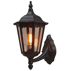Außen-Wandleuchte FIRENZE UP, E27 max. 100W, Schwarz, Aluminium / Klarglas