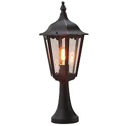 Sockelleuchte FIRENZE, E27 max. 100W, Schwarz, Aluminium / Klarglas