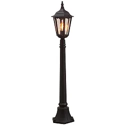 Path luminaire FIRENZE, E27 max. 100W, black aluminium / clear glass