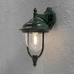 Außen-Wandleuchte PARMA DOWN, E27 max. 75W, Grün, Aluminium / Acrylglas klar