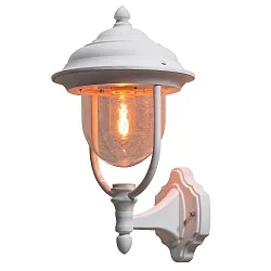 PARMA outdoor wall luminaire UP, E27 max. 75W, white aluminium / clear acrylic glass