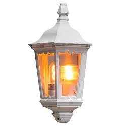 Außen-Wandleuchte FIRENZE, E27 max. 100W, Weiß, Aluminium / Klarglas