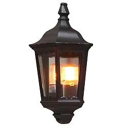 Außen-Wandleuchte FIRENZE, E27 max. 100W, Schwarz, Aluminium / Klarglas