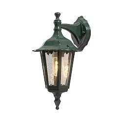 Außen-Wandleuchte FIRENZE DOWN, E27 max. 60W, Grün, Aluminium / Klarglas