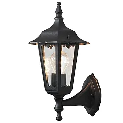 Außen-Wandleuchte FIRENZE UP, E27 max. 60W, Schwarz, Aluminium / Klarglas