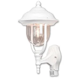 Außen-Wandleuchte PARMA mit Bewegungsmelder, E27 max. 75W, Weiß, Aluminium / Acrylglas klar