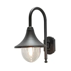 Außen-Wandleuchte BARI, E27 max. 75W, Schwarz, Aluminium / Acrylglas klar
