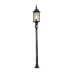 Wegeleuchte MILANO mit Bewegungsmelder, E27 max. 60W, Schwarz/Silber, Alu / Acrylglas in Bleikristalloptik