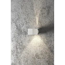 Außen-Wandleuchte MODENA Square, Up/Down, G9 max. 25W, Weiß, Aluminium / Klarglas