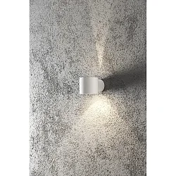 Außen-Wandleuchte MODENA Round, Up/Down, G9 max. 25W, Weiß, Aluminium / Klarglas