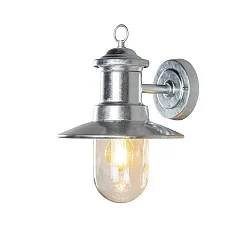 Outdoor wall luminaire NAPOLI, with clear glass, E27 max. 60W, galvanised steel
