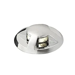 Mini LED Einbau-Bodenspots 6er-Set, IP44, 12V, Abstrahlung seitlich, je 0.36W 3000K 5lm, Kunststoff verchromt / Klarglas