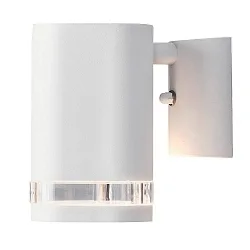Outdoor wall spot MODENA, with reflector for partly indirect light, GU10 max. 35W, white aluminium / clear acrylic glass