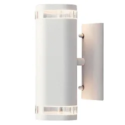 Outdoor wall spot MODENA UP/DOWN SINGLE, 2x GU10 max. 35W, white aluminium / clear acrylic glass